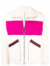 Heart Logo Fleece Fur Zip-Up Jacket Off-White Fuchsia - AMI - BALAAN 2