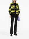 Logo Stripe Pattern Knit Cardigan Black - GANNI - BALAAN 5