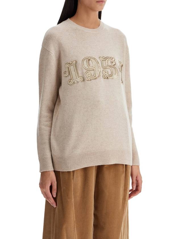 Plata crew neck knit top beige - MAX MARA - BALAAN 3