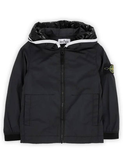 Stone Kids Waffen Patch Two Line Hooded Jacket Black 781640332 V0029 - STONE ISLAND - BALAAN 2