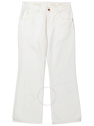 Chloe Ladies White Fuego Cropped Bootcut Jeans, Waist Size 27