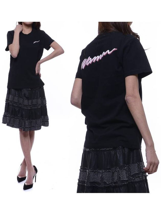 Woman Logo Short Sleeve T-Shirt Black - OFF WHITE - BALAAN 2