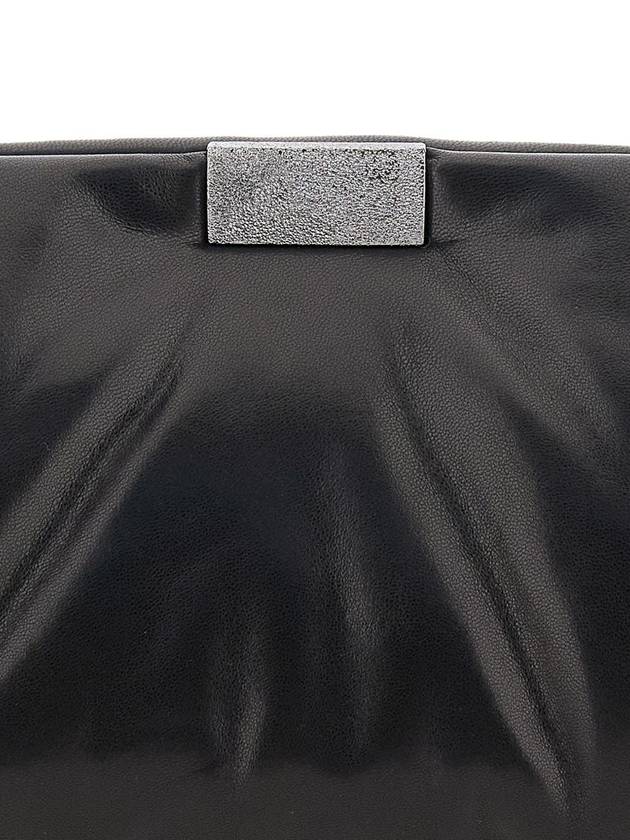 Black Clutch With Monil Detail In Leather Woman - BRUNELLO CUCINELLI - BALAAN 3