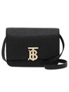 TB Grainy Leather Mini Crossbody Bag Black - BURBERRY - BALAAN 1