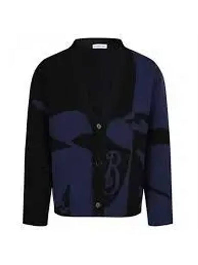 EKD Logo Wool Cardigan Navy Black - BURBERRY - BALAAN 2