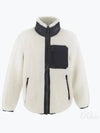 Men's Sagrek Shearling Fleece Zip-Up Jacket Ivory - MOOSE KNUCKLES - BALAAN 2