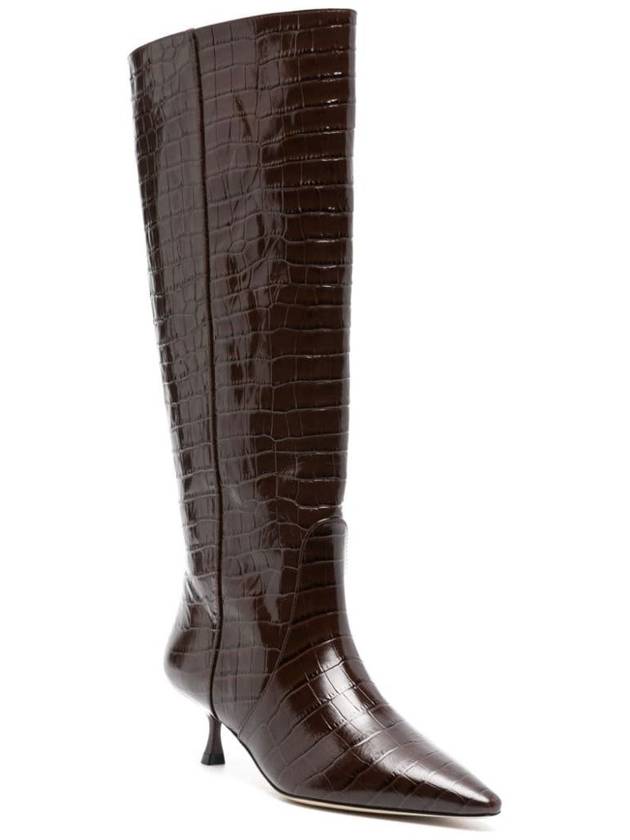 Stuart Weitzman Naomi High Boots In Crocodile-Effect Leather - STUART WEITZMAN - BALAAN 4