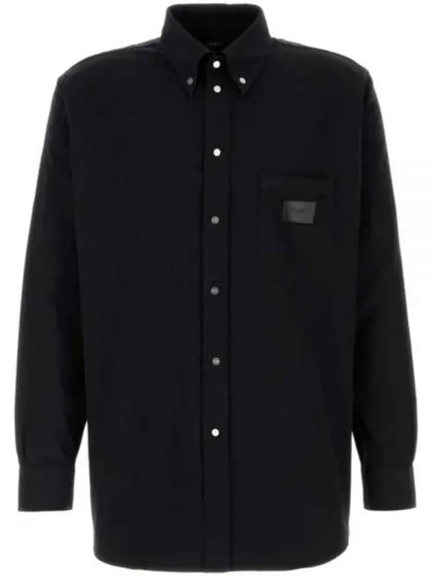 Men's Denim Long Sleeve Shirt Black - FENDI - BALAAN 2