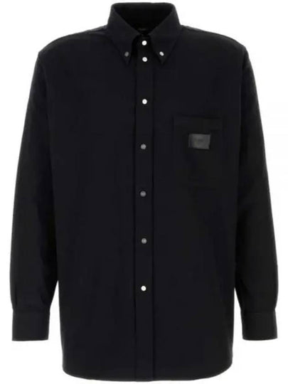 Men's Denim Long Sleeve Shirt Black - FENDI - BALAAN 2