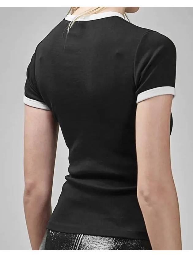 Bumpy Contrast Re-Edition Short Sleeve T-Shirt Black - COURREGES - BALAAN 4