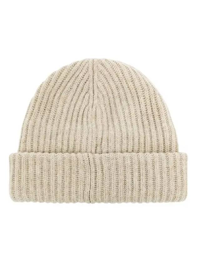 Logo Patch Knit Beanie Sand - GANNI - BALAAN 4