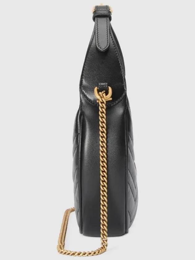 GG Marmont Half Moon Shaped Mini Bag Black - GUCCI - BALAAN 4