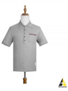 Men's Three Stripes Pocket Mercerized Short Sleeve Polo Shirt Light Grey - THOM BROWNE - BALAAN 2