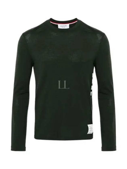 4 Bar Jersey Stretch Wool Knit Top Green - THOM BROWNE - BALAAN 2