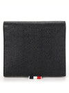 Pebble Grain Leather Bow Detail Chain Strap Card Wallet Black - THOM BROWNE - BALAAN 6