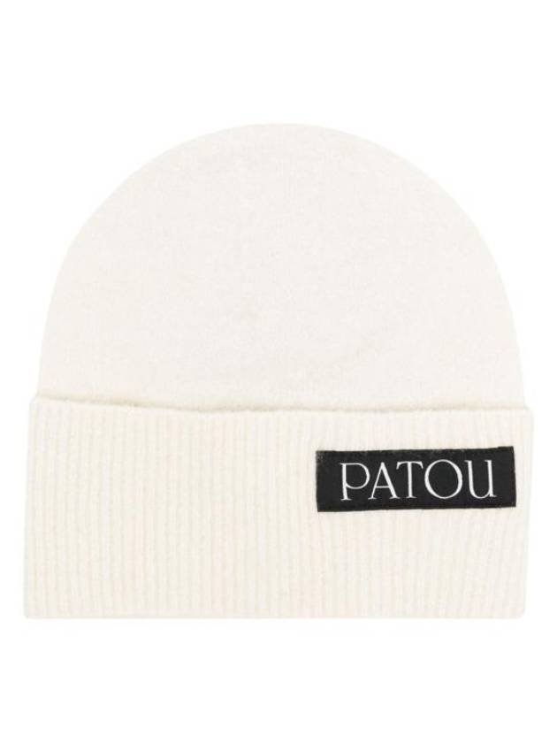 Logo Patch Alpaca Beanie White - PATOU - BALAAN 2