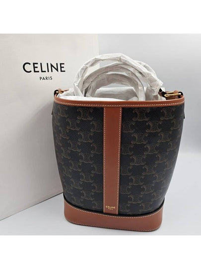 Triomphe Small Canvas Bucket Bag Tan - CELINE - BALAAN 2