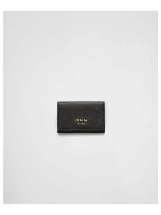 Logo Bifold Leather Card Wallet Black - PRADA - BALAAN 2