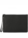 Intrecciato Strap Clutch Bag Black - BOTTEGA VENETA - BALAAN 2