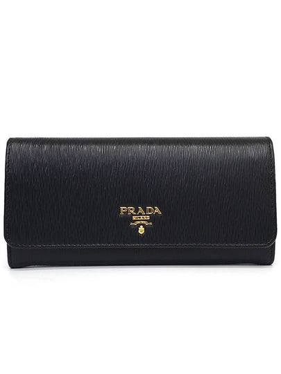 1MH132 Saffiano gold logo long wallet - PRADA - BALAAN 2