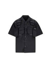 Short Sleeved Re Nylon Shirt Black - PRADA - BALAAN 2