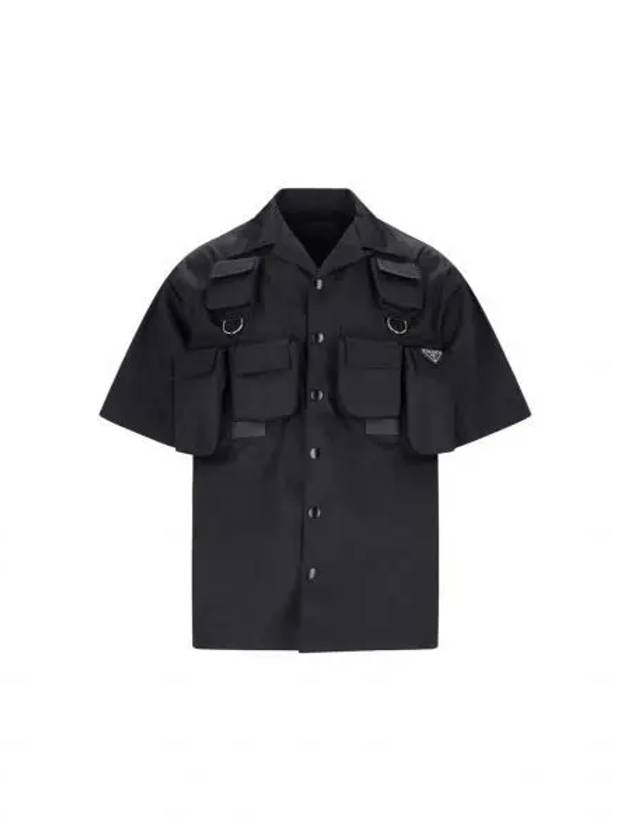 Short Sleeved Re Nylon Shirt Black - PRADA - BALAAN 2