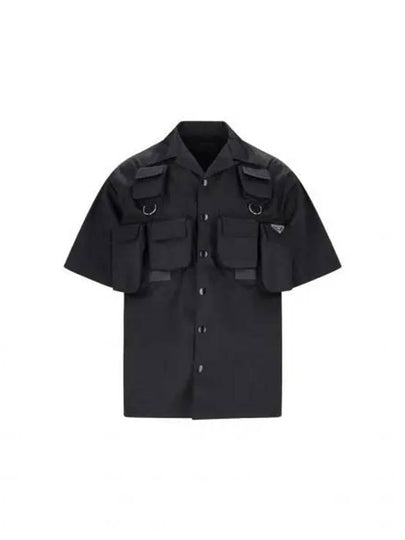 Short Sleeved Re Nylon Shirt Black - PRADA - BALAAN 2