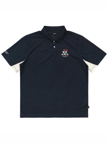 Home on the Range Performance Pique Polo T Shirt NAVY - MALBON GOLF - BALAAN 1