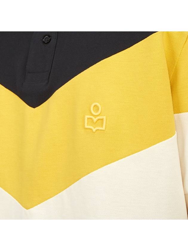 Anton Embroidered Logo Cotton Polo Shirt Yellow - ISABEL MARANT - BALAAN 7