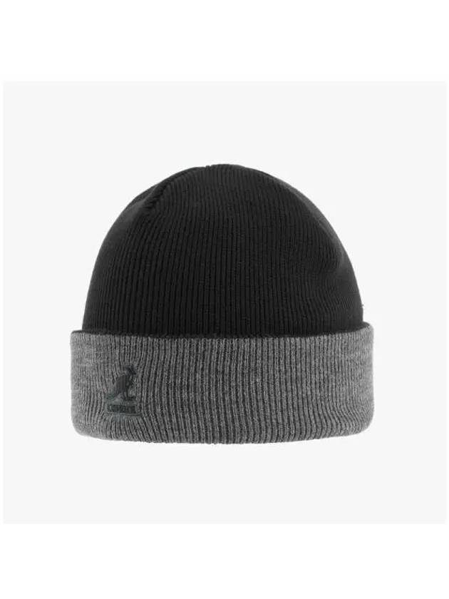 2978BC BLACK DARK FLANNEL Cuff Pull on Acrylic Beanie - KANGOL - BALAAN 3