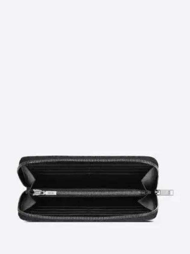 Oblique Jacquard Zipper Long Wallet Black - DIOR - BALAAN 3