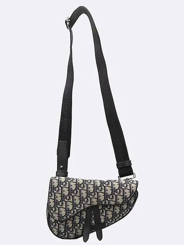 1ADPO191YKY Oblique embroidery jacquard mini saddle cross bag - DIOR - BALAAN 1