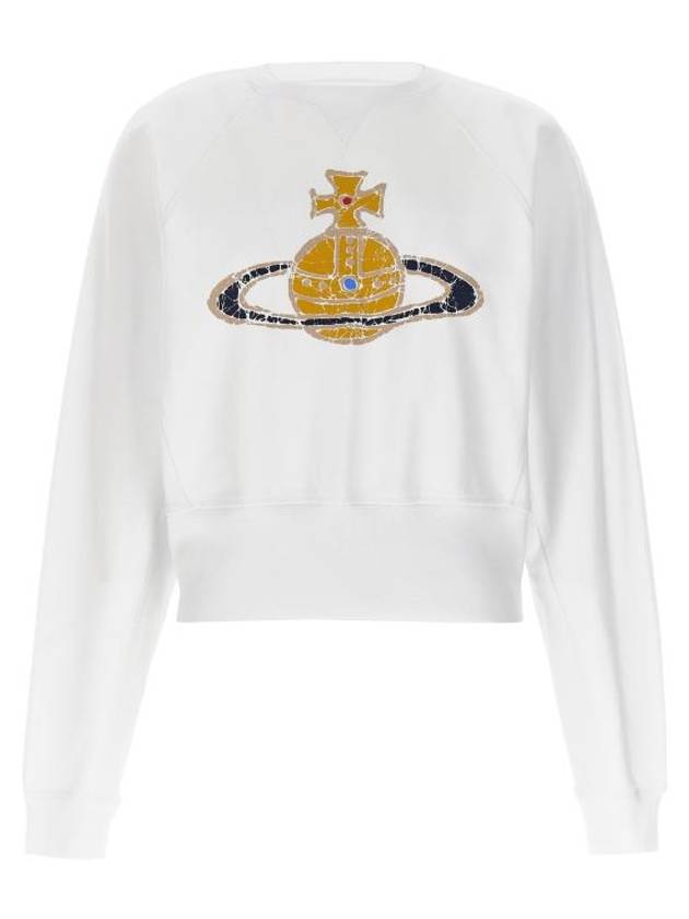 Logo Print Cotton Sweatshirt White - VIVIENNE WESTWOOD - BALAAN 1