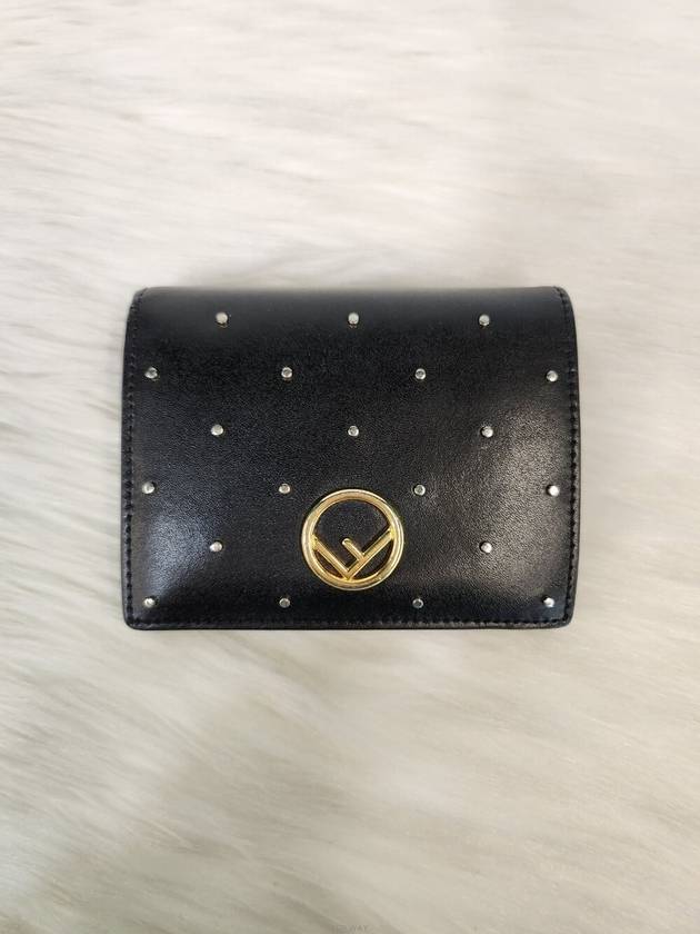 Daol Beomeo Branch F Logo Half Wallet Black 8M0387 Condition A - FENDI - BALAAN 1