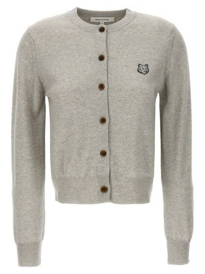 Bold Fox Head Patch Regular Cardigan Grey - MAISON KITSUNE - BALAAN 2