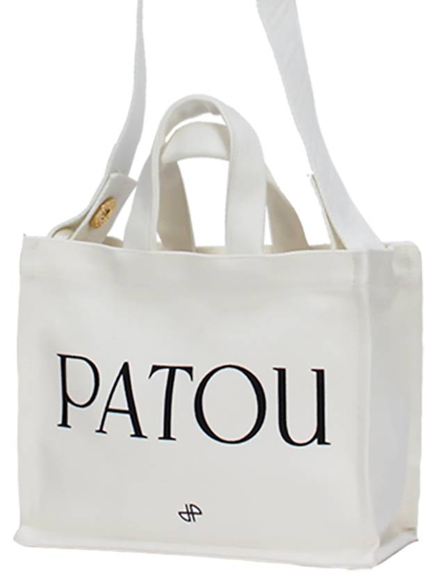 Logo Print Cotton Tote Bag White - PATOU - BALAAN 2