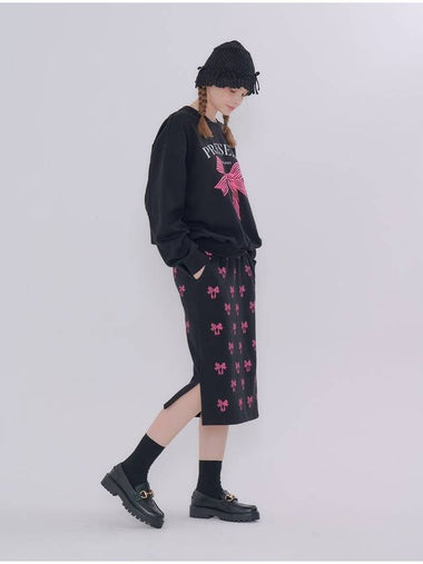 Ribbon Printing H Line Skirt Black - METAPHER - BALAAN 1