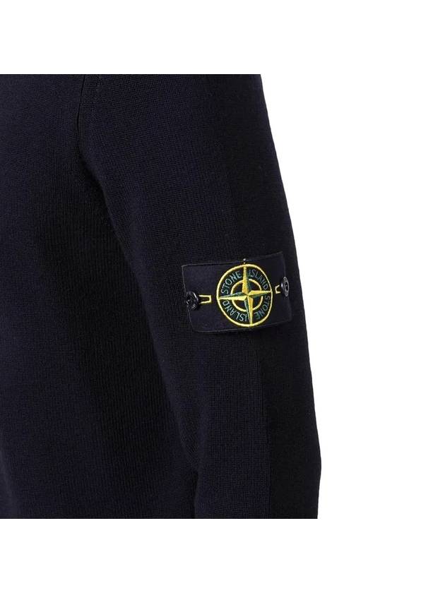 Wappen Patch Crew Neck Ribbed Wool Knit Top Navy - STONE ISLAND - BALAAN 5