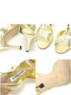 Manolo Blahnik Metallic Gold Leather Strap Heel Women s Sandals 35 - MANOLO BLAHNIK - BALAAN 7