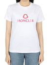 Monclair Women s Logo Round Neck Short Sleeve White 8C00006 809CR 001 - MONCLER - BALAAN 1