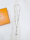 Chandal blue stone long necklace silver H104570B - HERMES - BALAAN 4