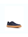 Embossing Logo Suede Low Top Sneakers Navy - TOD'S - BALAAN 4