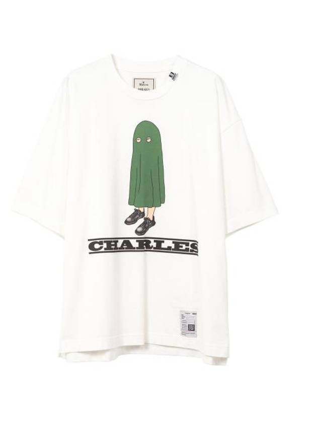 Charles Print Short Sleeve T-Shirt White - MAISON MIHARA YASUHIRO - BALAAN 1