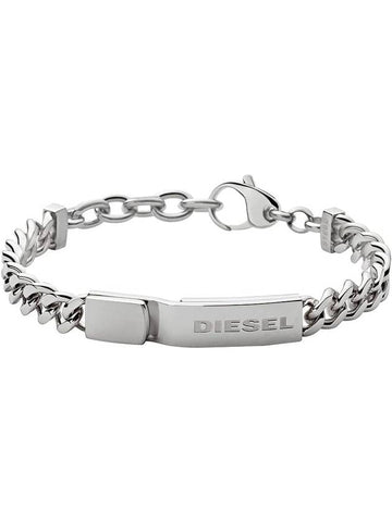 Stacked Stainless Steel Bracelet Silver - DIESEL - BALAAN 1