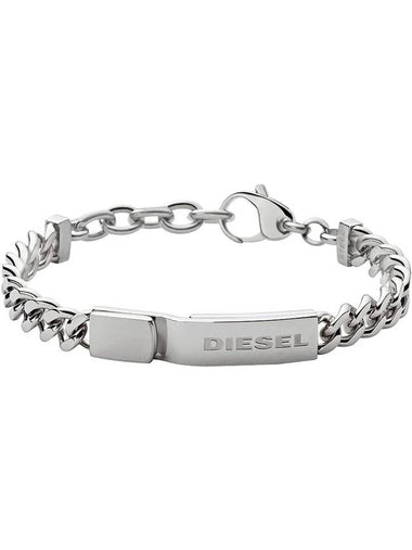 Stacked Stainless Steel Bracelet Silver - DIESEL - BALAAN 1