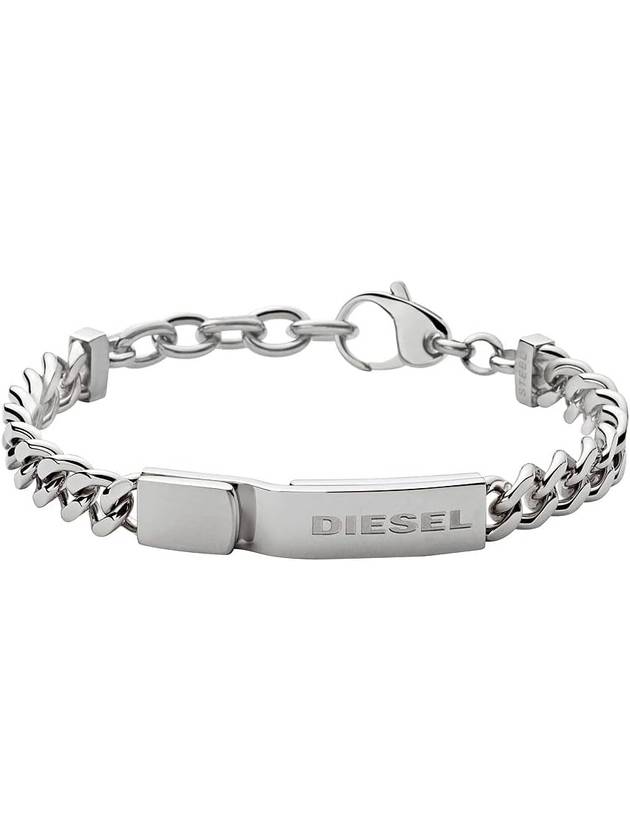 Stacked Stainless Steel Bracelet Silver - DIESEL - BALAAN 1