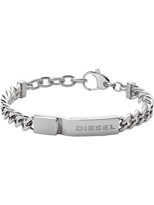 Stacked Stainless Steel Bracelet Silver - DIESEL - BALAAN 1