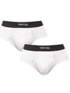 Logo Waistband Briefs White 2 Pack - TOM FORD - BALAAN 2