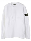 Cotton Fleece Crewneck Sweatshirt White - STONE ISLAND - BALAAN 1