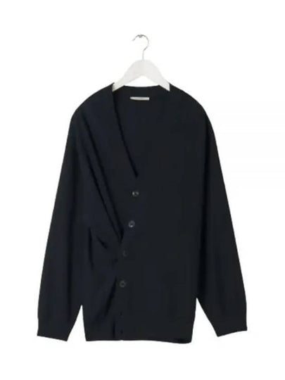 Relaxed Twisted Merino Wool Blend Cardigan Navy - LEMAIRE - BALAAN 2